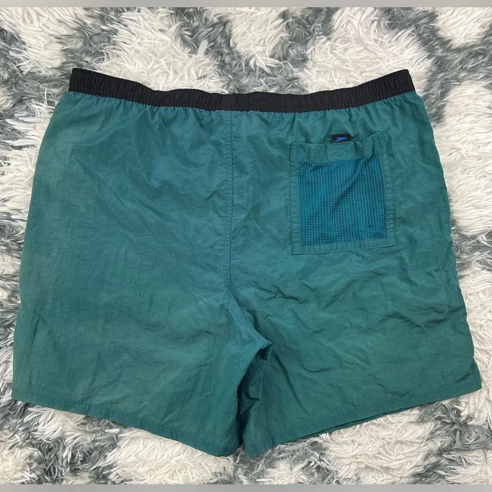 Vintage Speedo Men's Green Swim Trunks With Liner Size Large